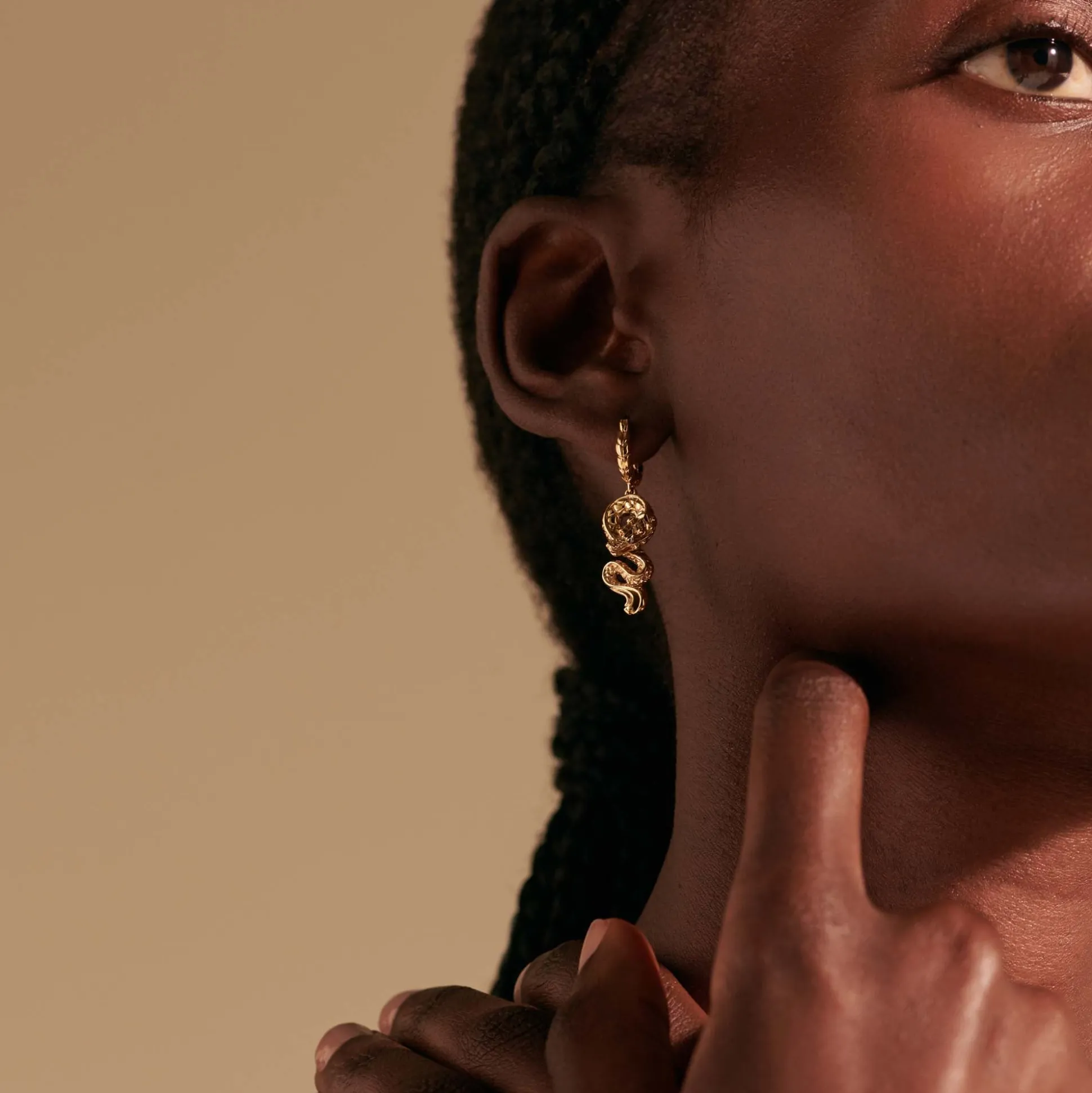 Women John Hardy Statement^Naga Drop Earring, Gold