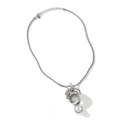 Women John Hardy Pendants^Naga Necklace, Silver, Diamonds, Pearl
