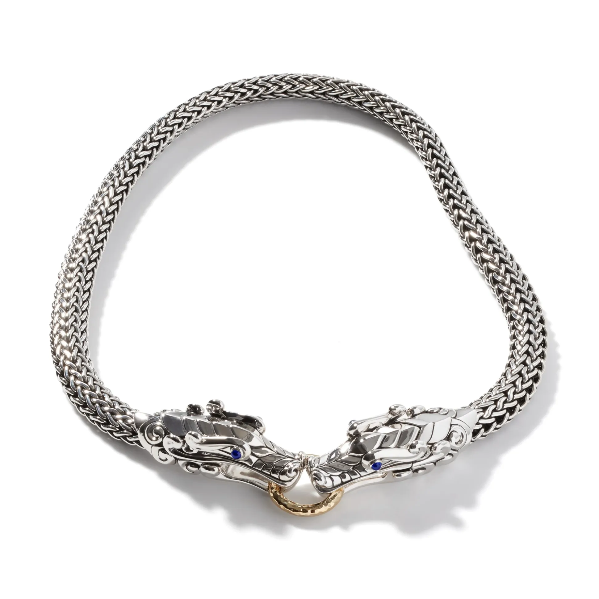 Women John Hardy Statement^Naga Necklace, Sterling Silver, Gold, 10.5Mm