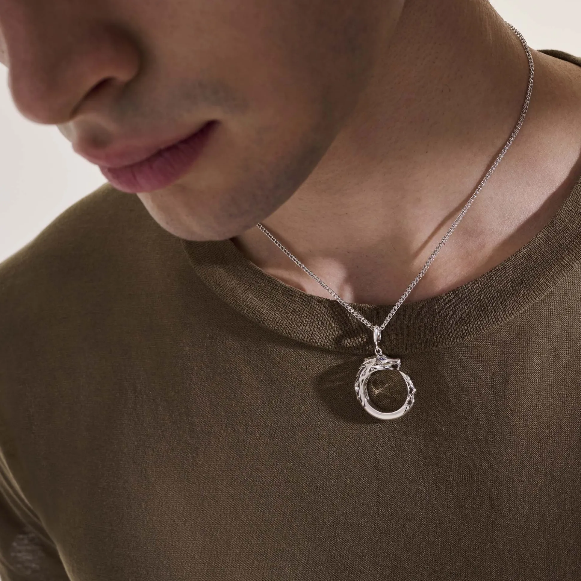 Men John Hardy Tags & Pendants^Naga Pendant Necklace, Sterling Silver