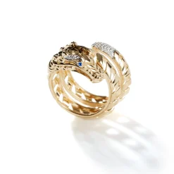 Women John Hardy Statement^Naga Ring, Gold, Diamonds