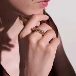 Women John Hardy Bands^Naga Ring, Gold, Diamonds