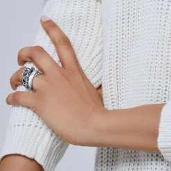 Women John Hardy Statement^Naga Ring, Sterling Silver, Pave