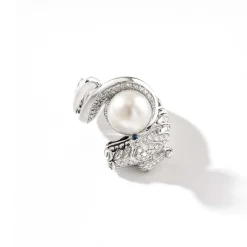 Women John Hardy Statement^Naga Ring, Sterling Silver, Diamonds, Pearl