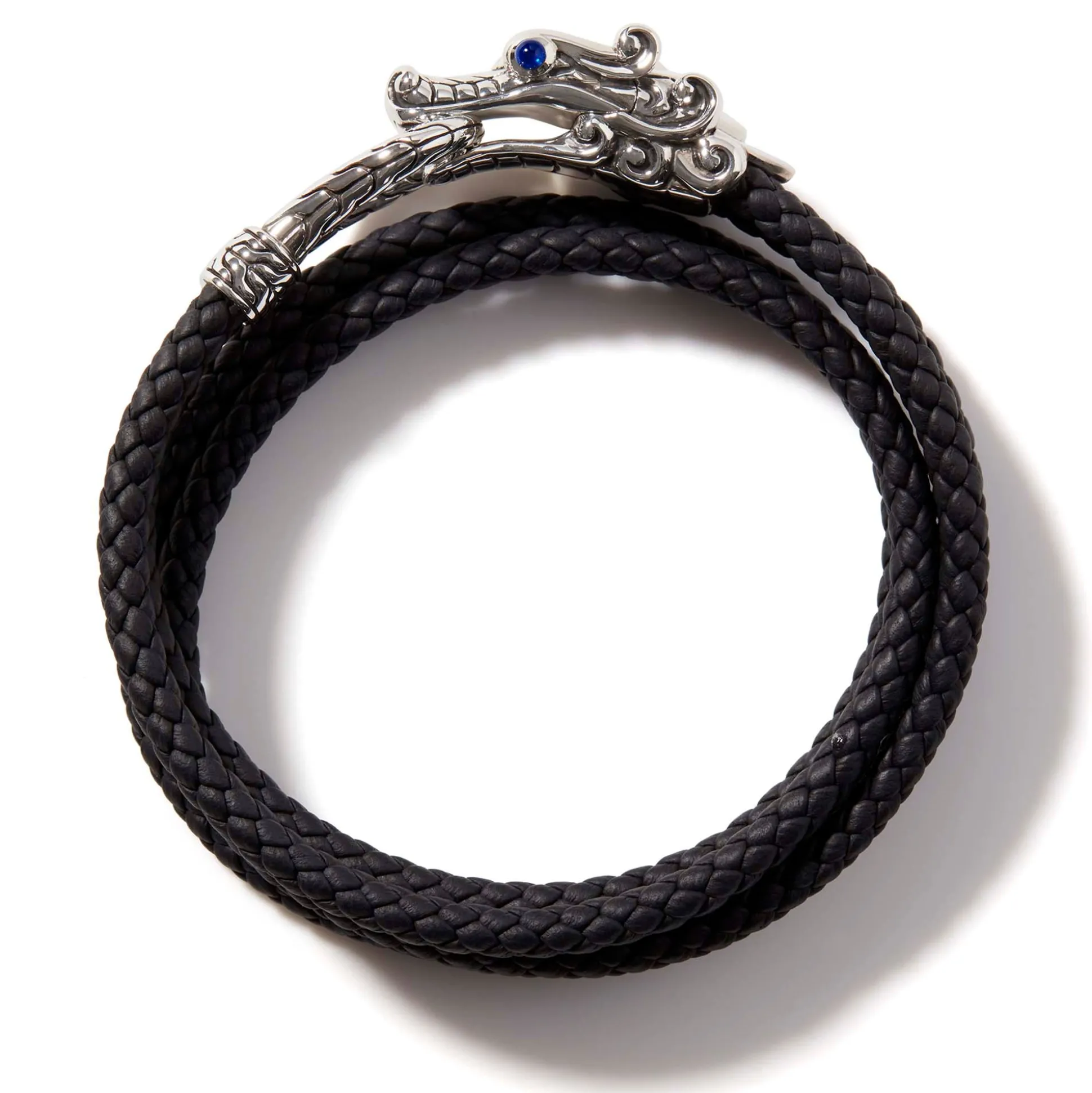 Men John Hardy Leather, Cord & Rubber^Naga Wrap, Leather, Silver, 8Mm