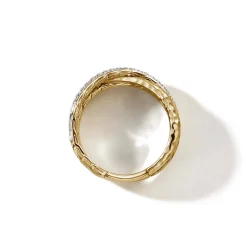 Women John Hardy Bands^Palu Crossover Ring, Gold, Diamonds