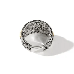 Women John Hardy Bands^Palu Dome Ring, Silver, Gold, Pave