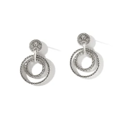 Women John Hardy Statement^Palu Drop Earring, Silver, Gold, Pave