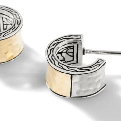 Women John Hardy Statement^Palu J Hoop Earring, Sterling Silver, Gold