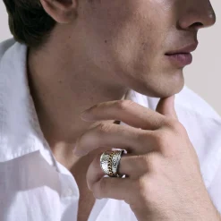 Women John Hardy Statement^Palu Saddle Ring, Sterling Silver, Gold