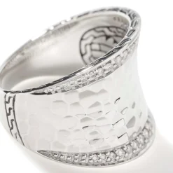 Women John Hardy Statement^Palu Saddle Ring, Sterling Silver, Diamonds