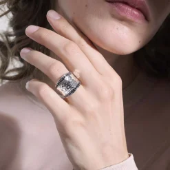 Women John Hardy Statement^Palu Saddle Ring, Sterling Silver, Pave