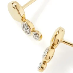 Women John Hardy Studs^Palu Stud Earring, Gold, Diamonds