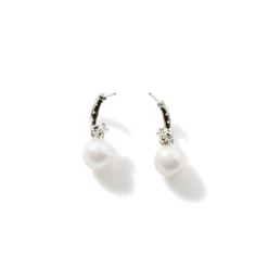 Women John Hardy Statement^Pear Drop J Hoop Earring, Sterling Silver