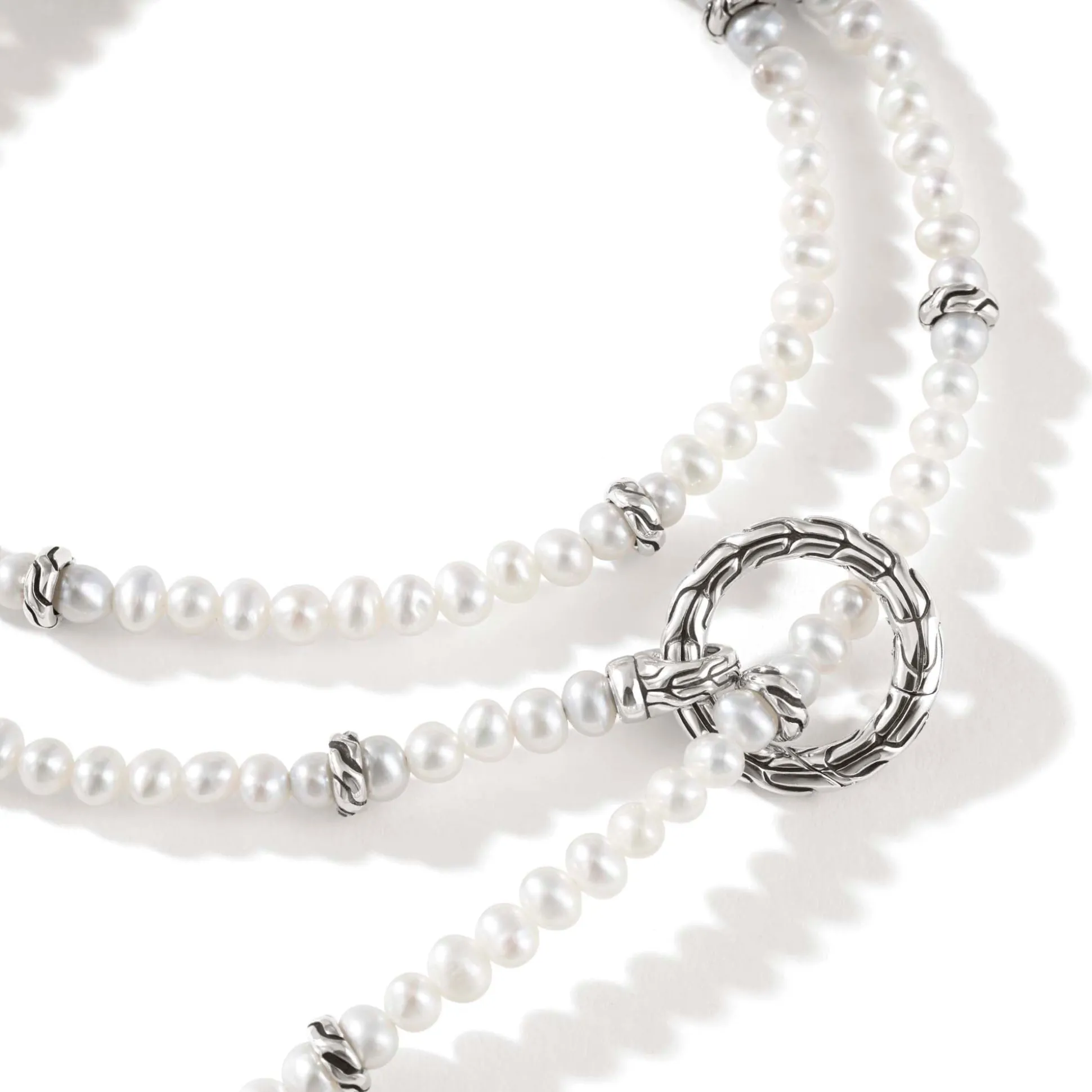 Women John Hardy Layering^Pearl Keyring Necklace, Gold