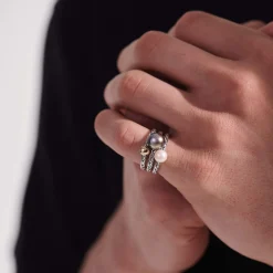 Women John Hardy Statement^Pearl Multi Row Ring, Sterling Silver, Gold