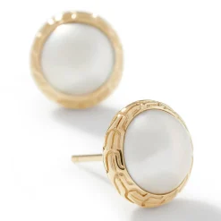 Men John Hardy Studs^Pearl Stud Earring, Gold