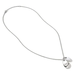 Men John Hardy Tags & Pendants^Pebble Duo Necklace, Silver, Diamonds