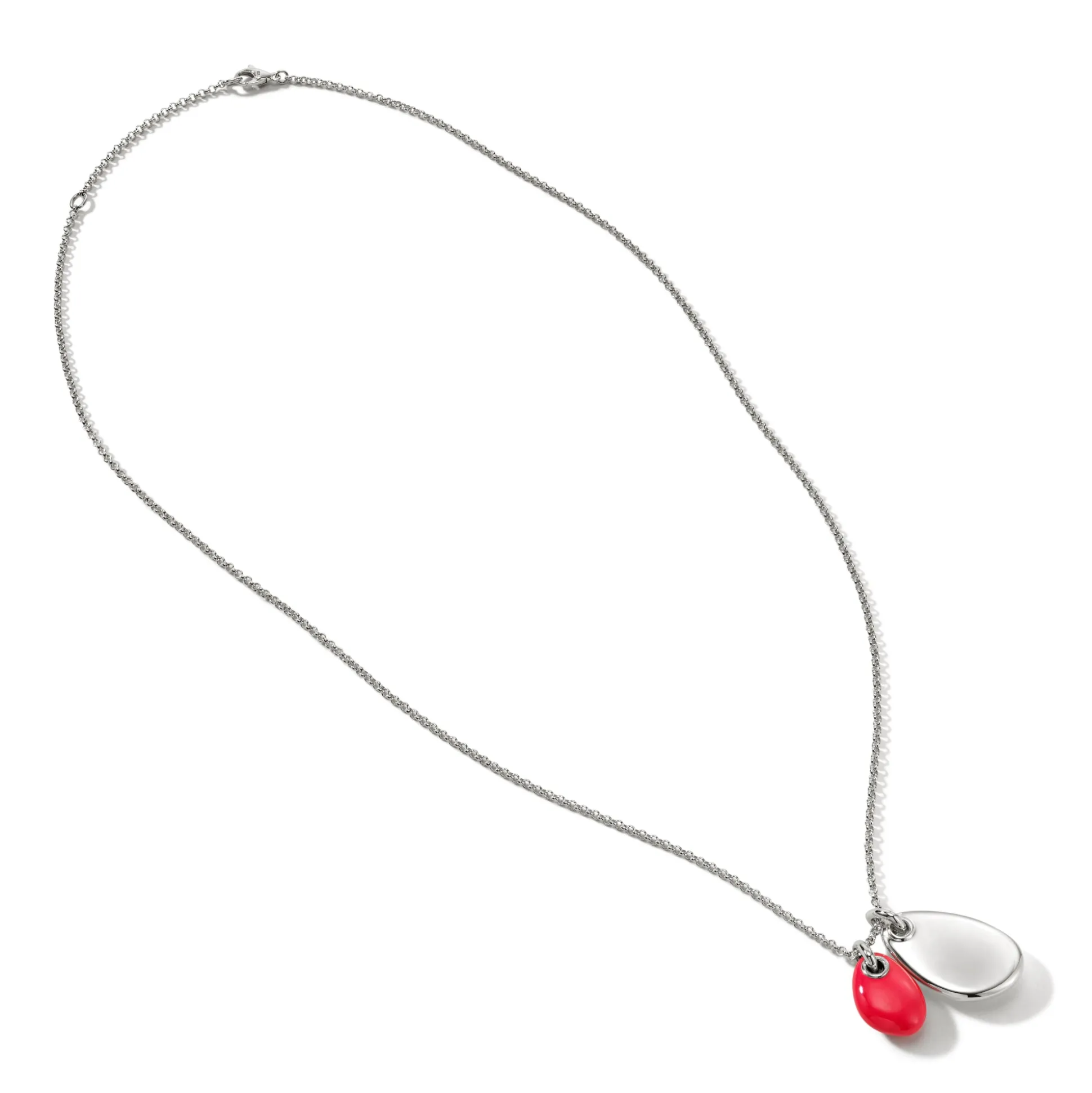Men John Hardy Tags & Pendants^Pebble Duo Necklace, Silver, Diamonds
