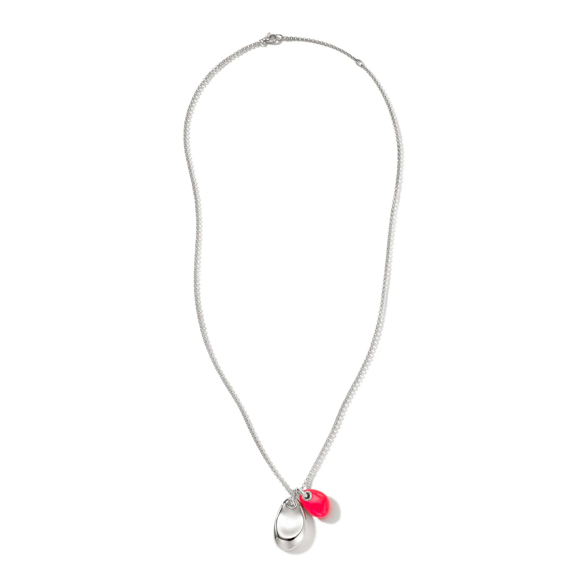 Men John Hardy Tags & Pendants^Pebble Duo Necklace, Silver, Diamonds
