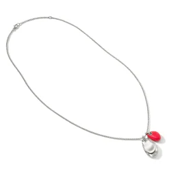 Men John Hardy Tags & Pendants^Pebble Duo Necklace, Silver, Diamonds