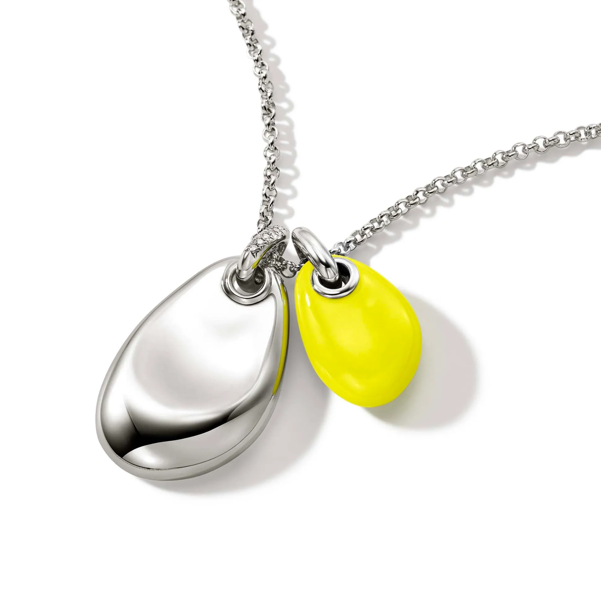 Men John Hardy Tags & Pendants^Pebble Duo Necklace, Silver, Diamonds