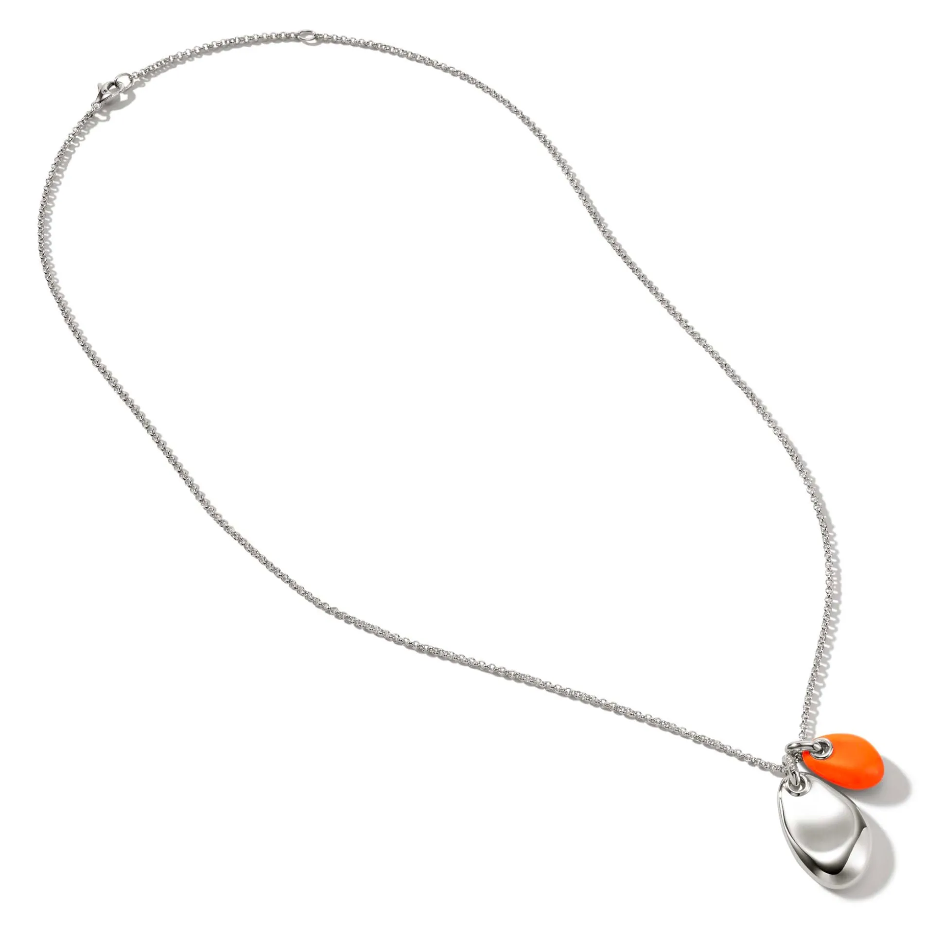 Men John Hardy Tags & Pendants^Pebble Duo Necklace, Silver, Diamonds