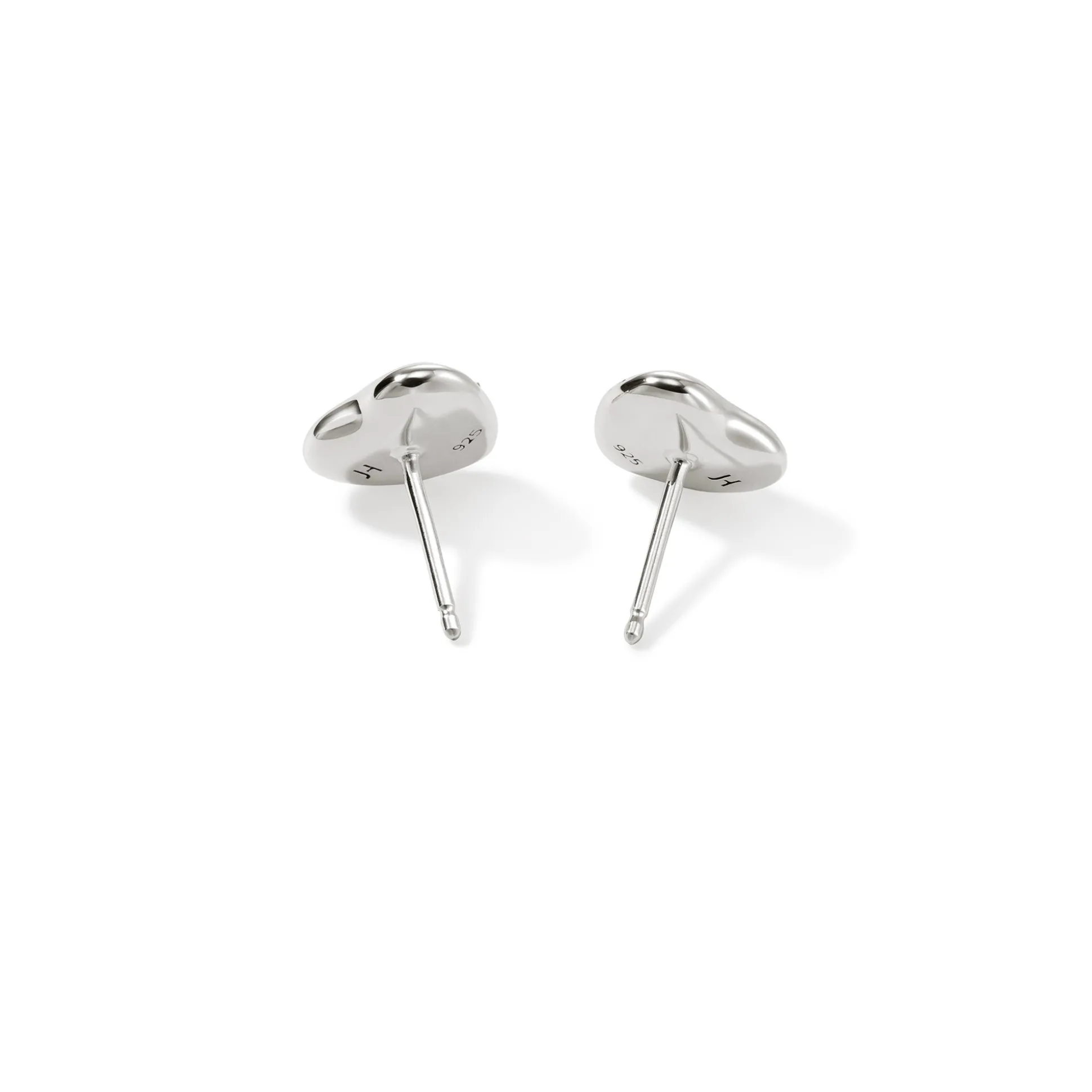 Women John Hardy Studs^Pebble Heart Stud Earring, Gold, Diamonds