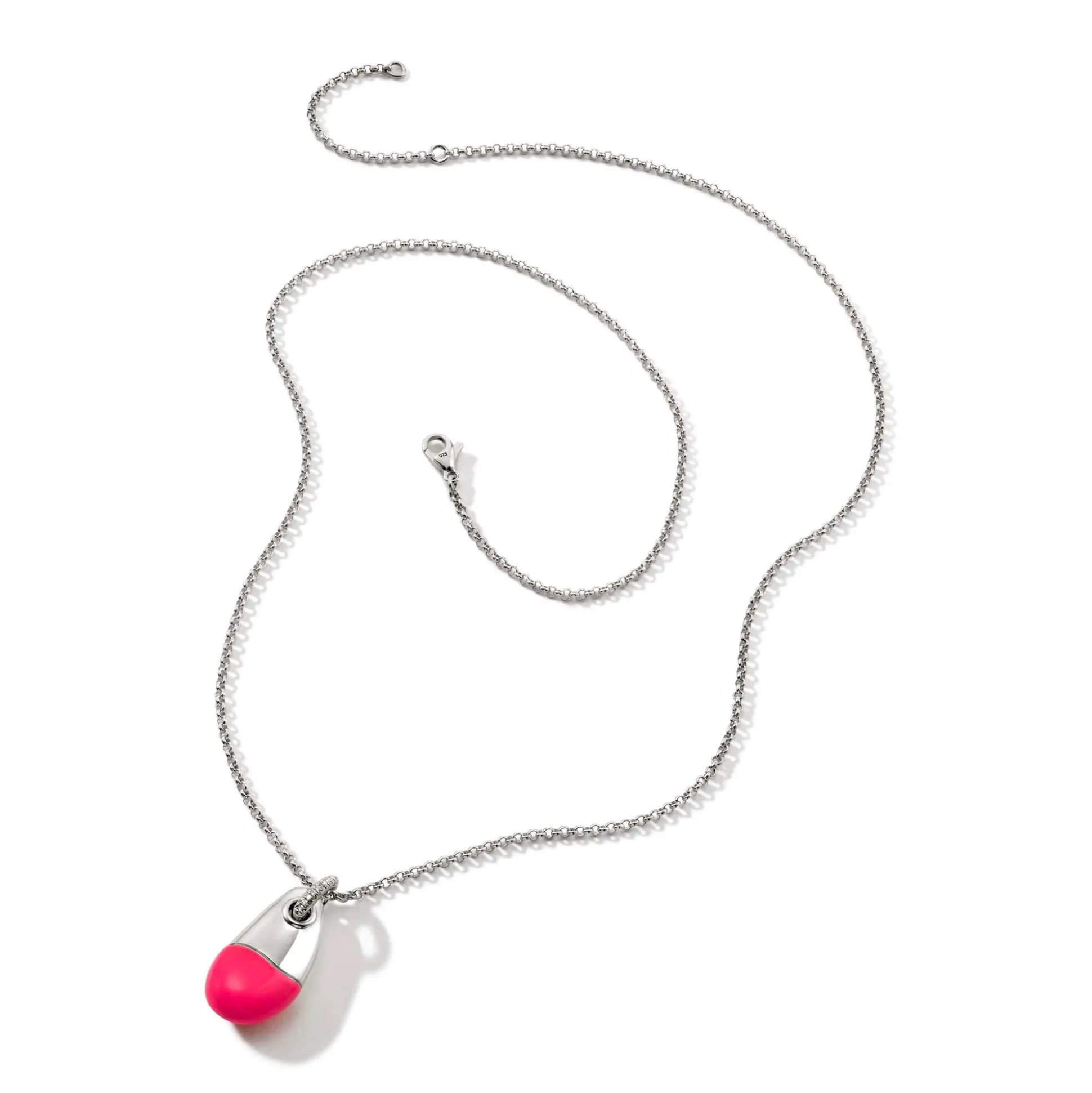 Men John Hardy Tags & Pendants^Pebble Necklace, Sterling Silver, Diamonds