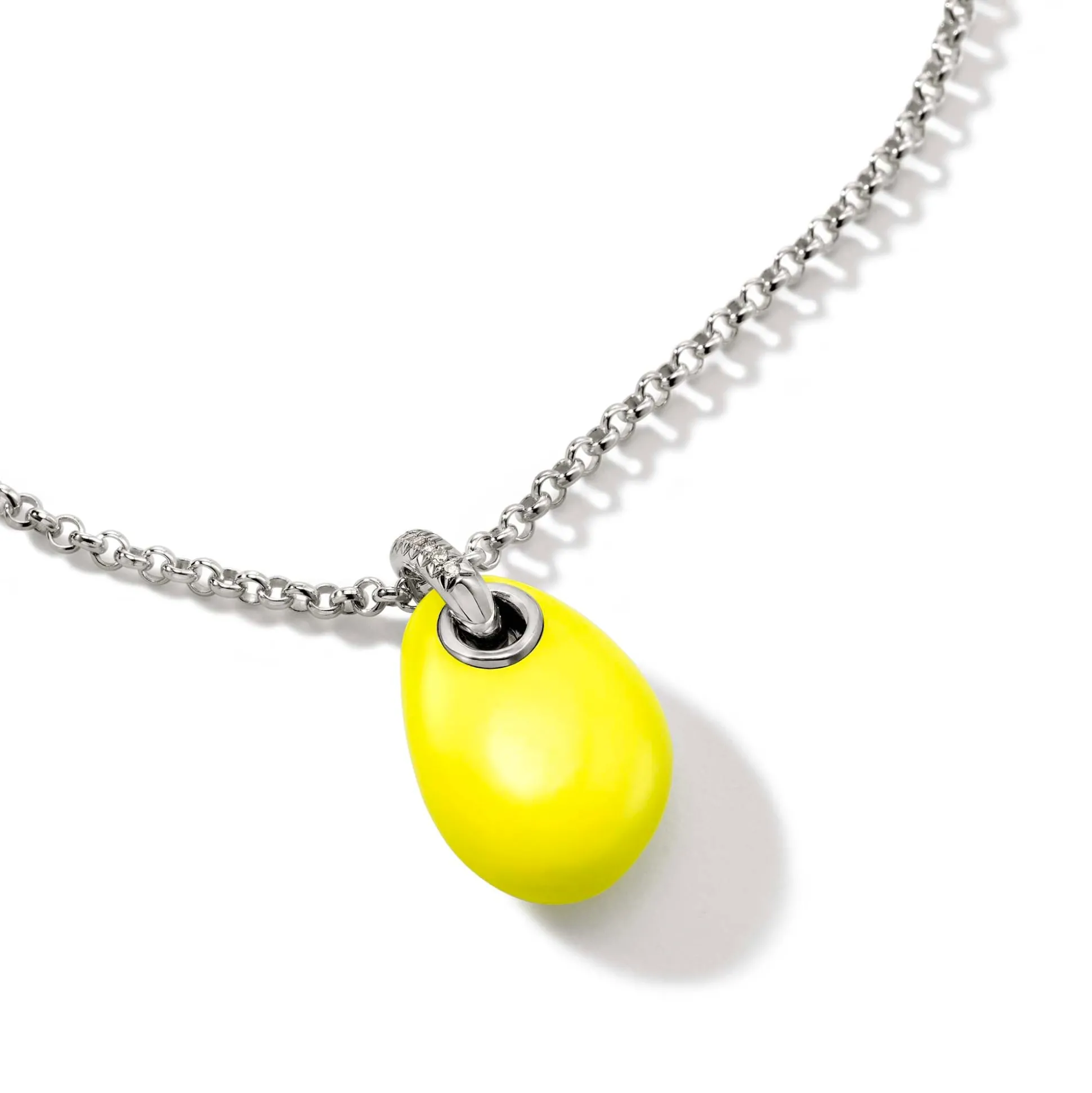 Men John Hardy Tags & Pendants^Pebble Necklace, Sterling Silver, Diamonds