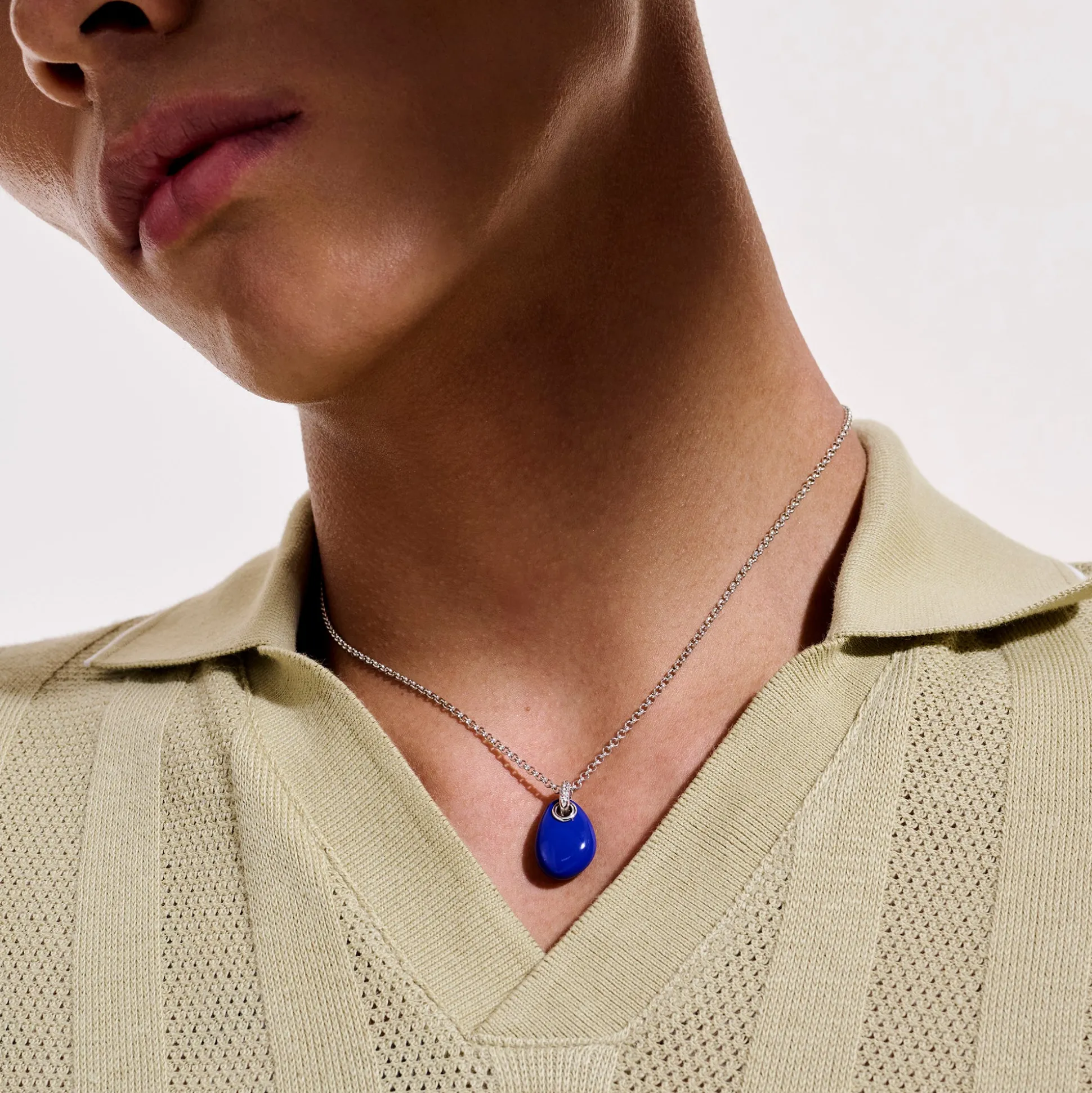 Women John Hardy Pendants^Pebble Necklace, Sterling Silver, Diamonds
