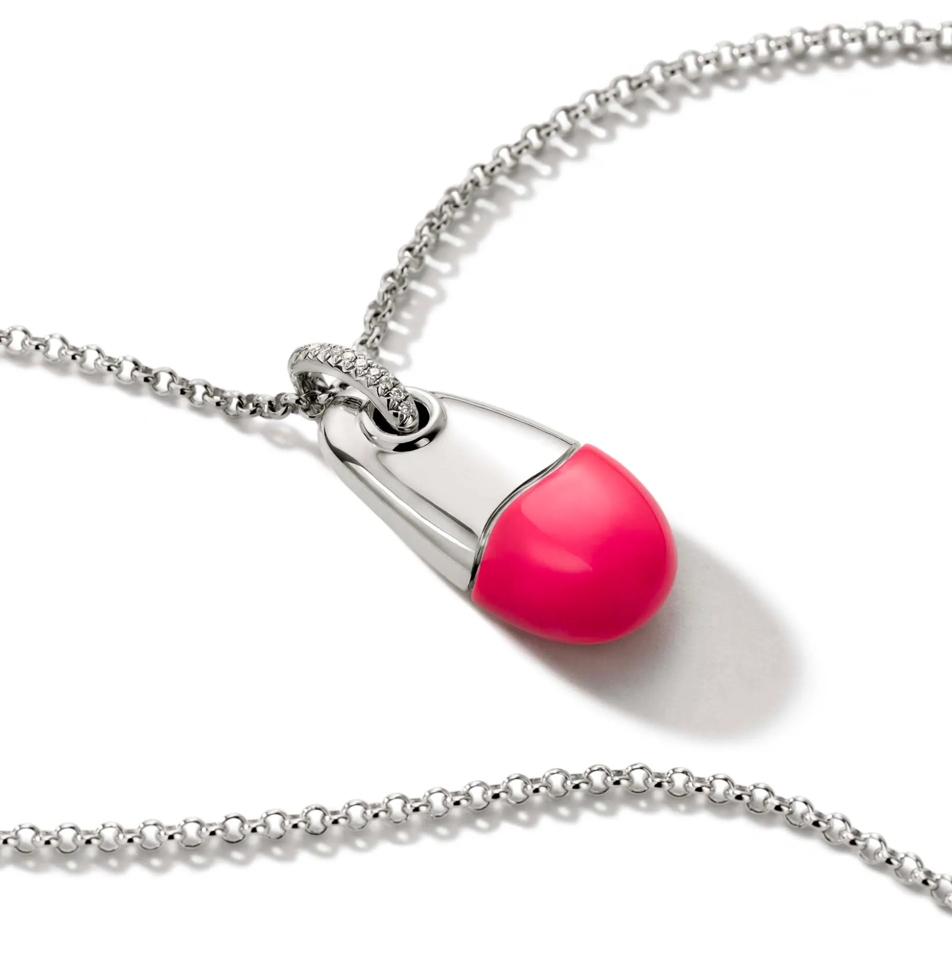 Men John Hardy Tags & Pendants^Pebble Necklace, Sterling Silver, Diamonds