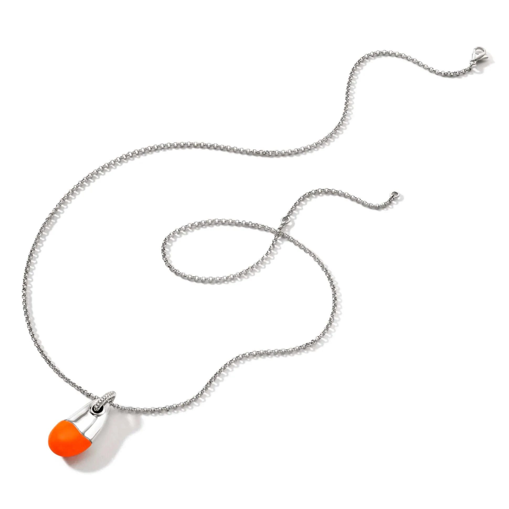 Men John Hardy Tags & Pendants^Pebble Necklace, Sterling Silver, Diamonds