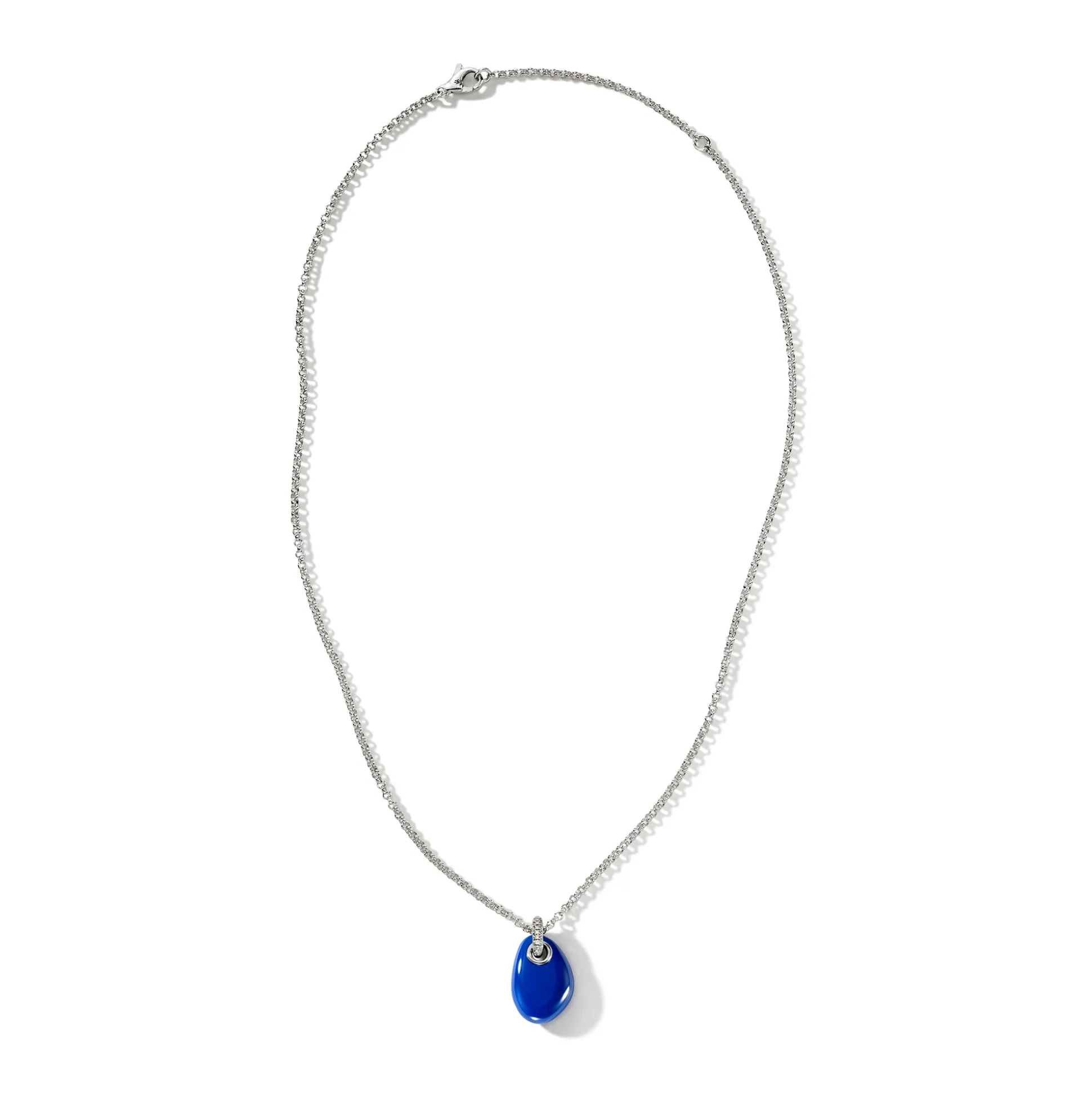 Men John Hardy Tags & Pendants^Pebble Necklace, Sterling Silver, Diamonds