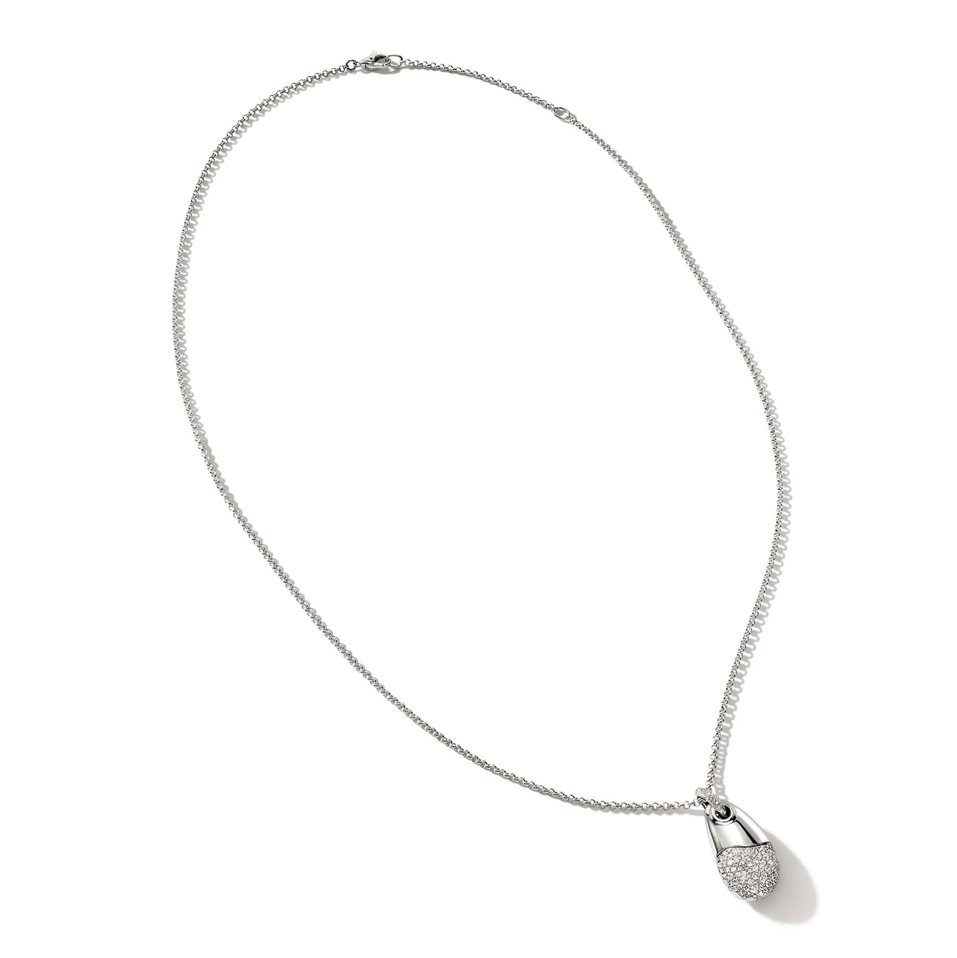 Men John Hardy Tags & Pendants^Pebble Pendant, Sterling Silver, Diamonds