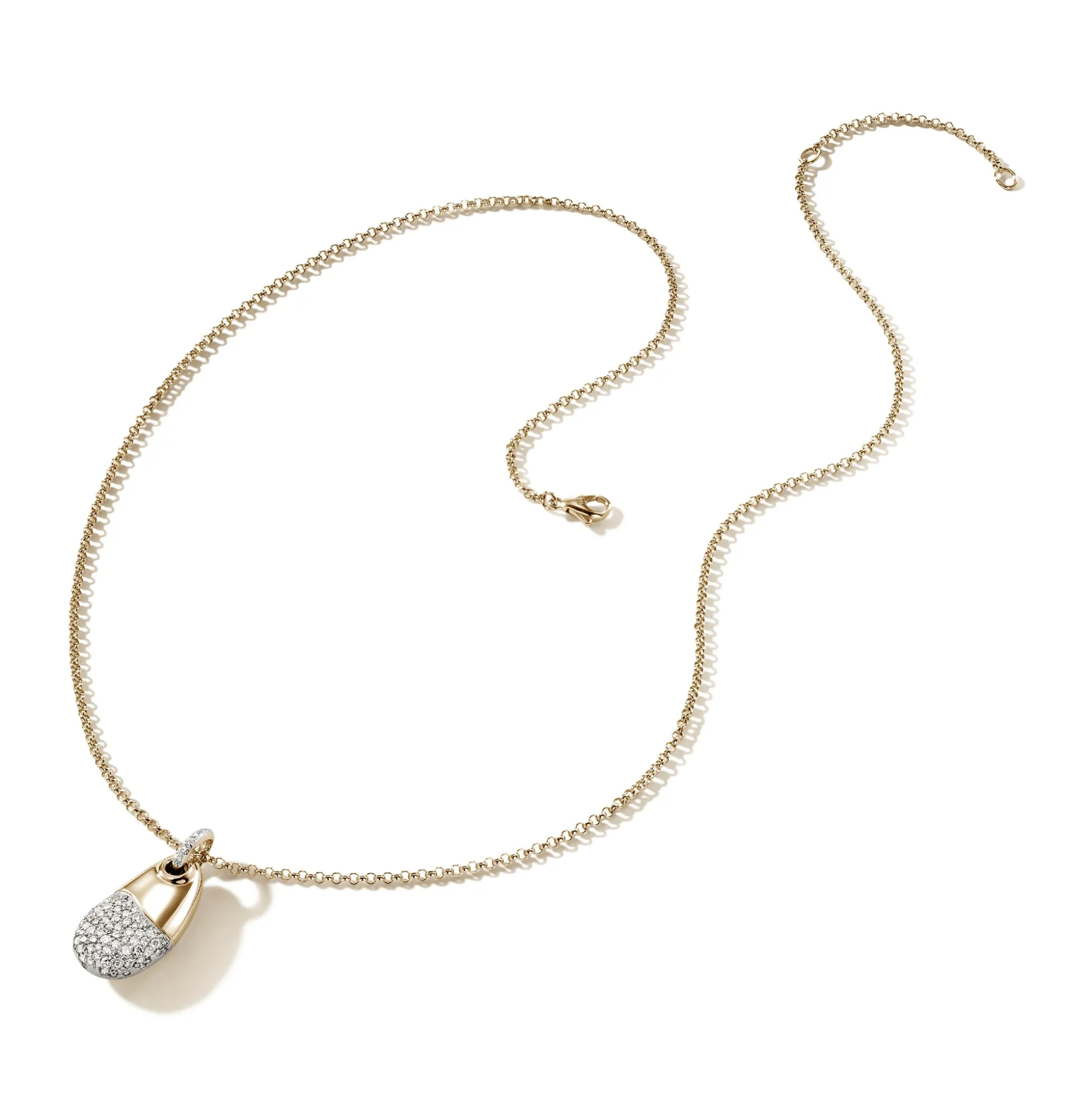 Men John Hardy Tags & Pendants^Pebble Pendant, Sterling Silver, Diamonds