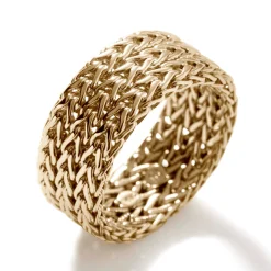 Women John Hardy Soft^Rata Chain Band Ring, Gold, Wide