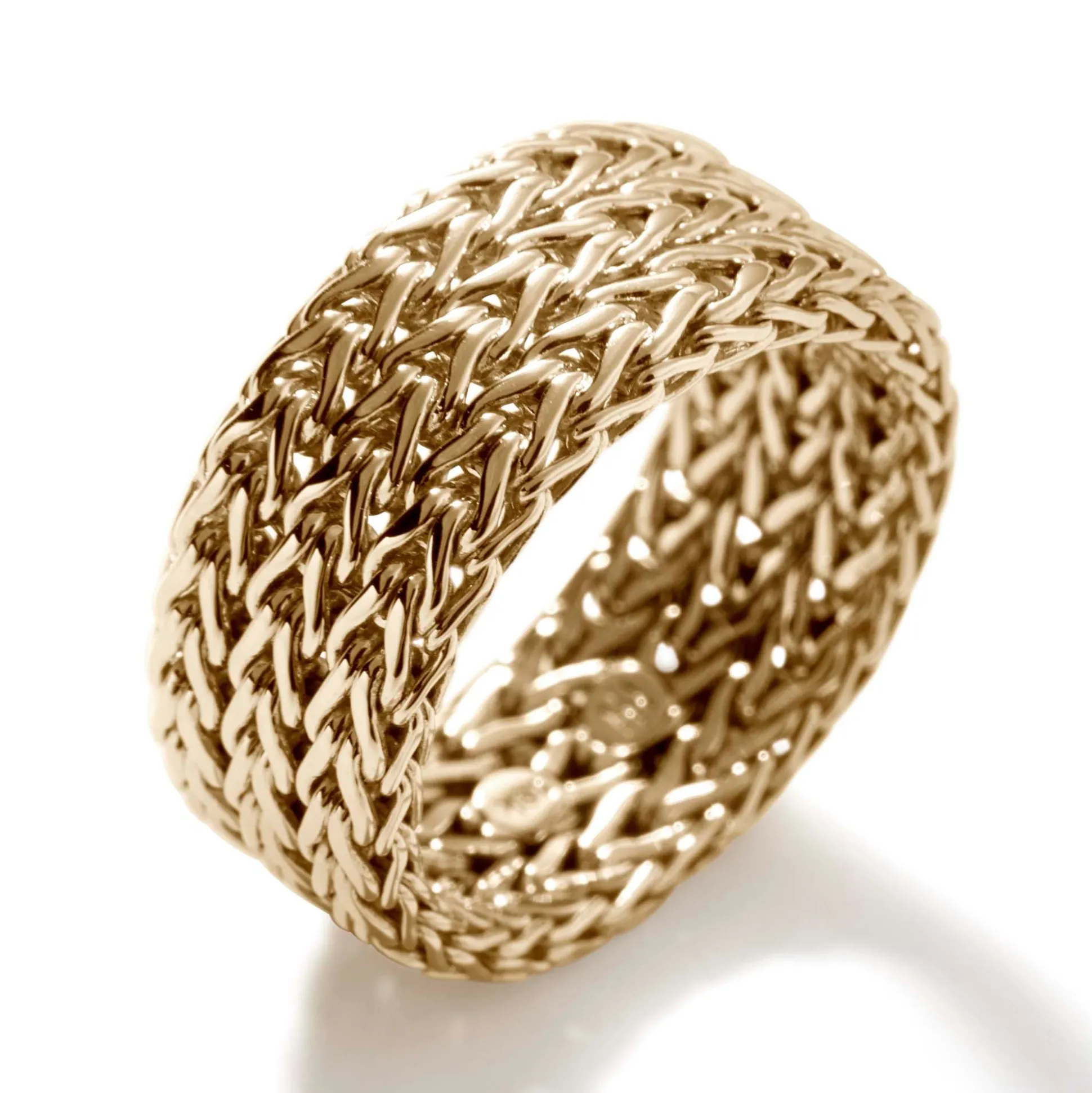 Women John Hardy Soft^Rata Chain Band Ring, Gold, Wide