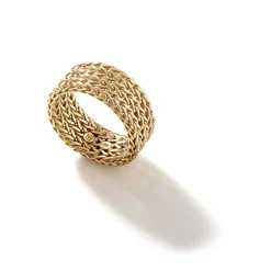 Women John Hardy Soft^Rata Chain Band Ring, Gold, Wide