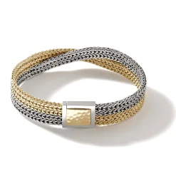 Men John Hardy Chains^Rata Chain Crossover Bracelet, Gold, Silver