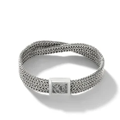 Men John Hardy Chains^Rata Chain Crossover Bracelet, Silver, 12Mm