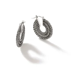 Women John Hardy Statement^Rata Chain Hoop Earring, Sterling Silver