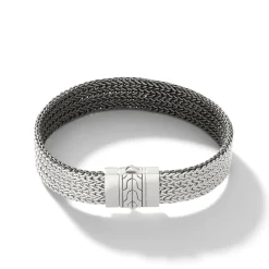 Men John Hardy Chains^Rata Chain Reversible Bracelet, Dark Silver