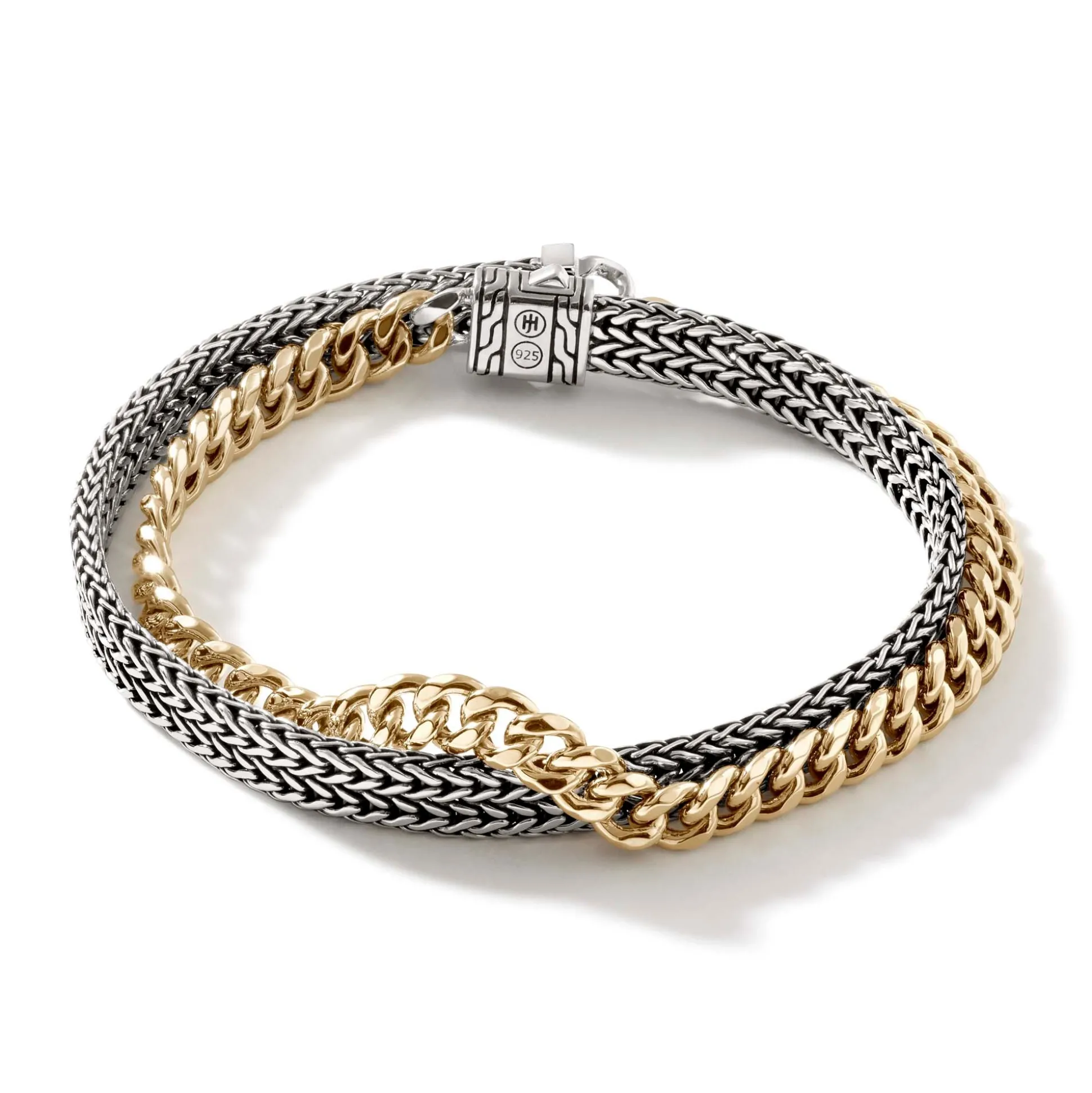Men John Hardy Chains^Rata Curb Chain Wrap, Gold, Silver, 5.2Mm