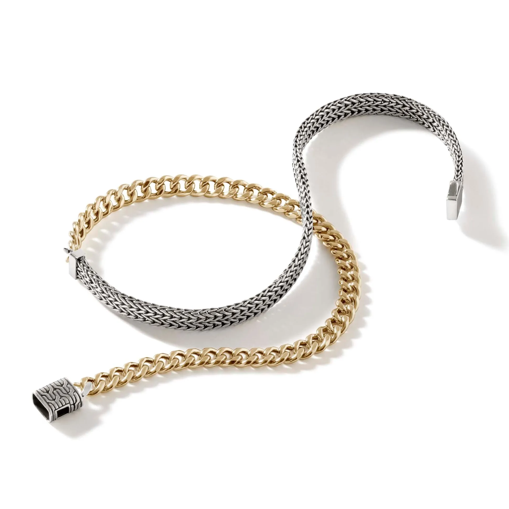 Men John Hardy Chains^Rata Curb Chain Wrap, Gold, Silver, 5.2Mm