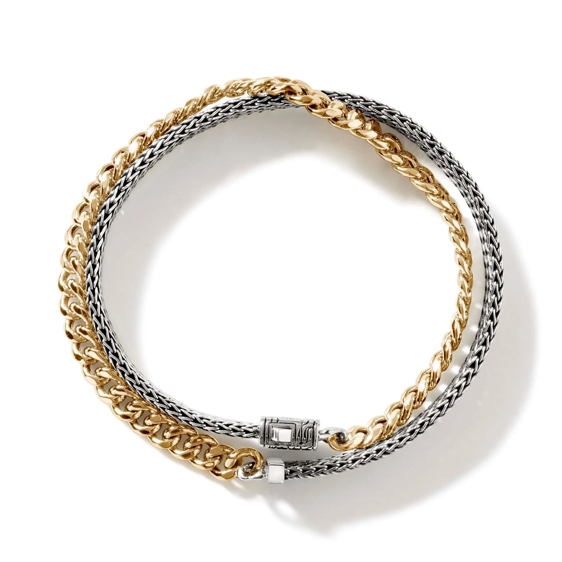 Men John Hardy Chains^Rata Curb Chain Wrap, Gold, Silver, 5.2Mm