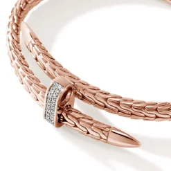 Men John Hardy Cuffs^Spear Flex Cuff, Silver, Gold, Diamonds