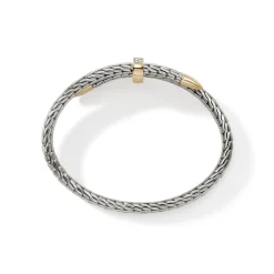 Men John Hardy Cuffs^Spear Flex Cuff, Silver, Gold, Diamonds