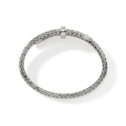 Men John Hardy Cuffs^Spear Flex Cuff, Sterling Silver, Diamonds