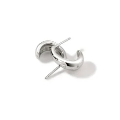 Women John Hardy Hoops^Surf J Hoop Earring, Gold, Diamonds, Small